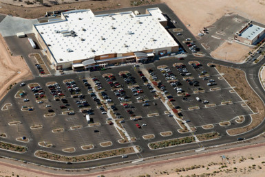 Arial view of a Walmart Supercenter