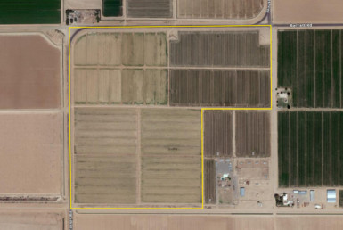 An arial shot of a plot of agricultural land