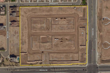 Arial shot of a vacant lot in Chandler Arizona
