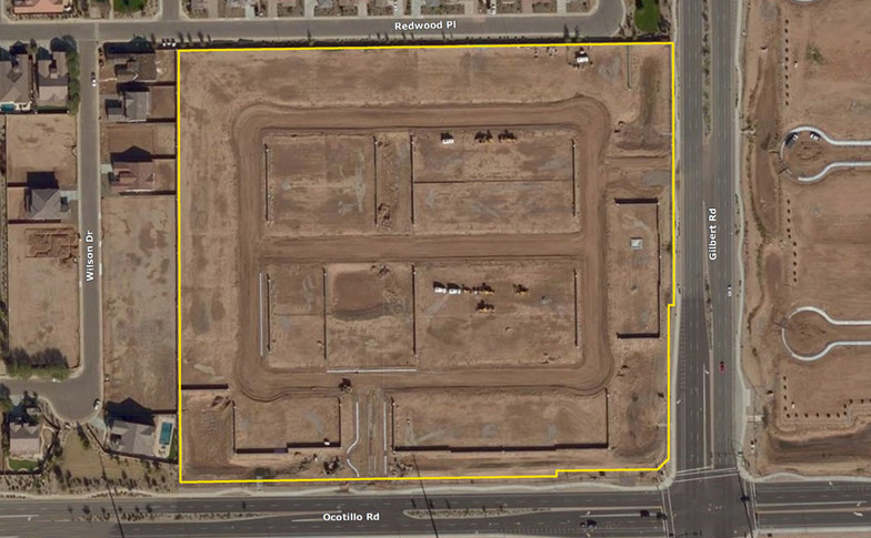 Arial shot of a vacant lot in Chandler Arizona