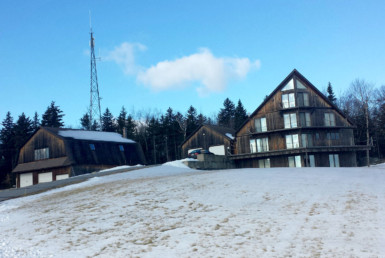 Vermont property in the winter with cell towers